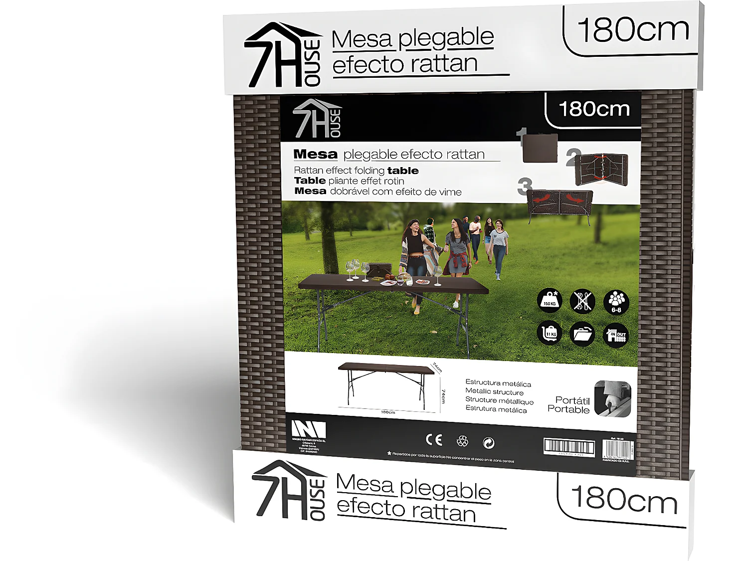 Mesa Plegable 180cm Rectangular Catering O91
