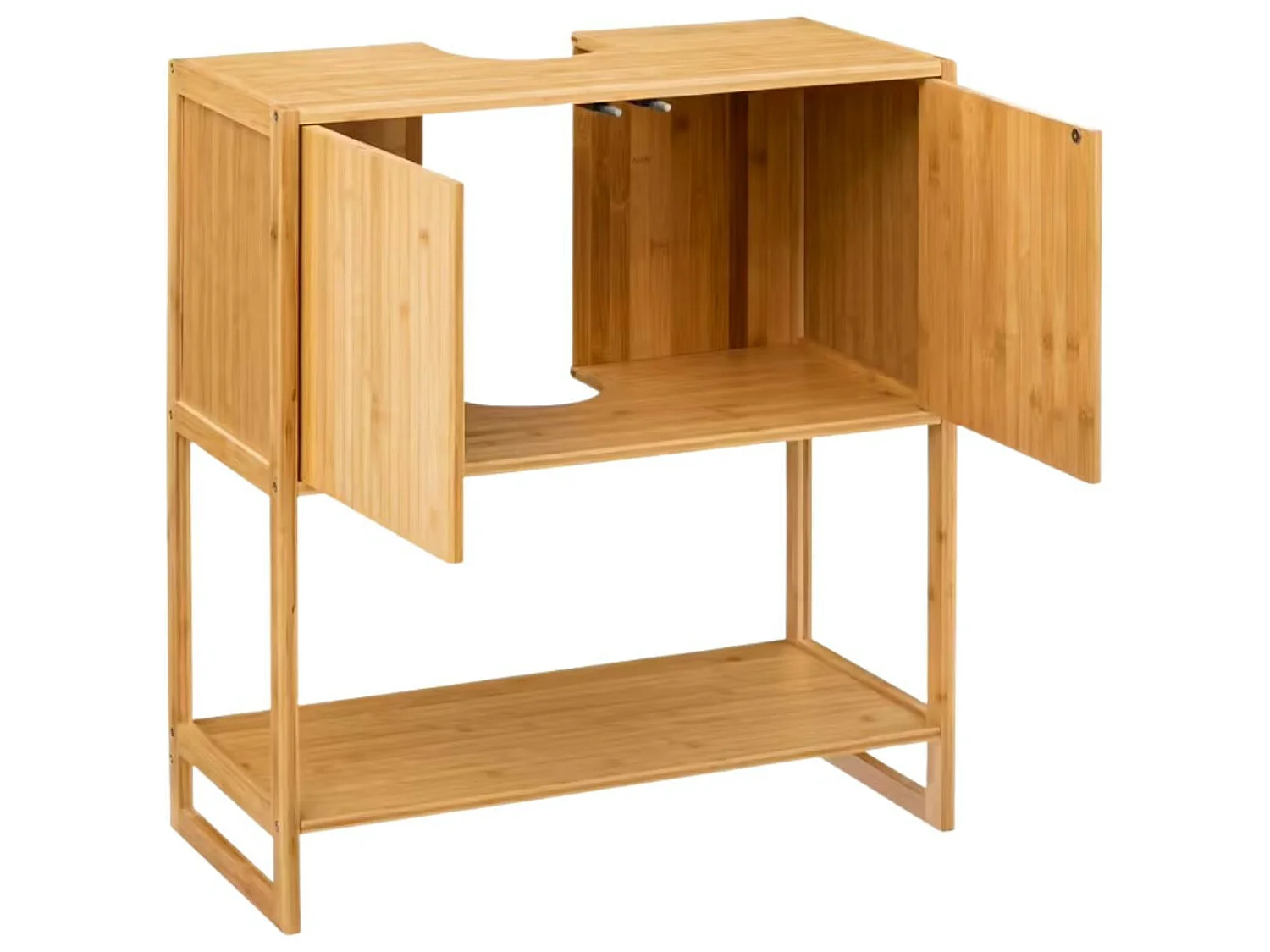 Armario para Lavabo de Bambú con 1 Nivel 80x69.6x33.5cm 7house