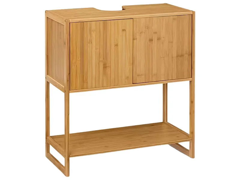 Armario para Lavabo de Bambú con 1 Nivel 80x69.6x33.5cm 7house