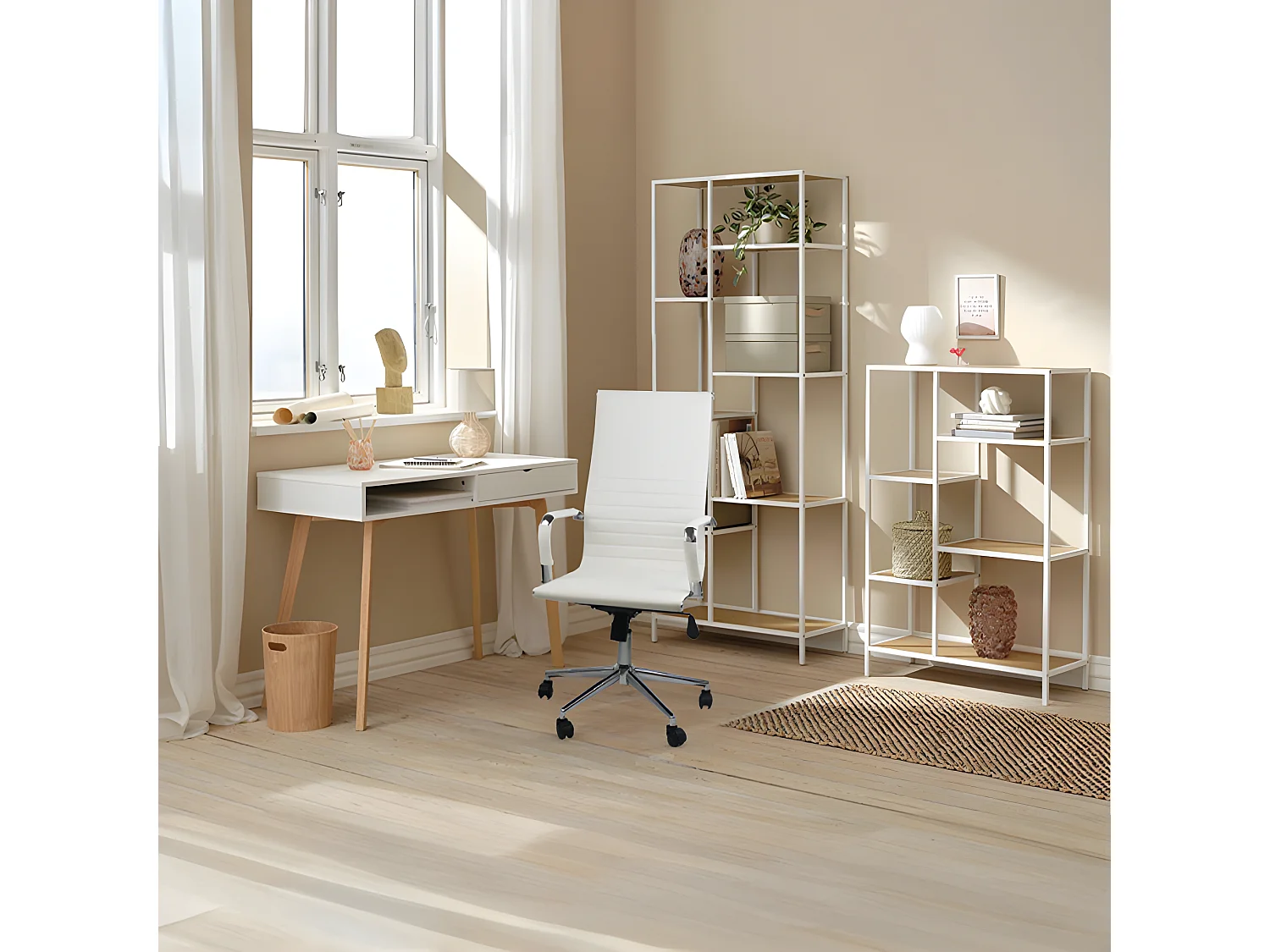 Silla de Escritorio con Ruedas Elegance 116x89x60cm Thinia Home