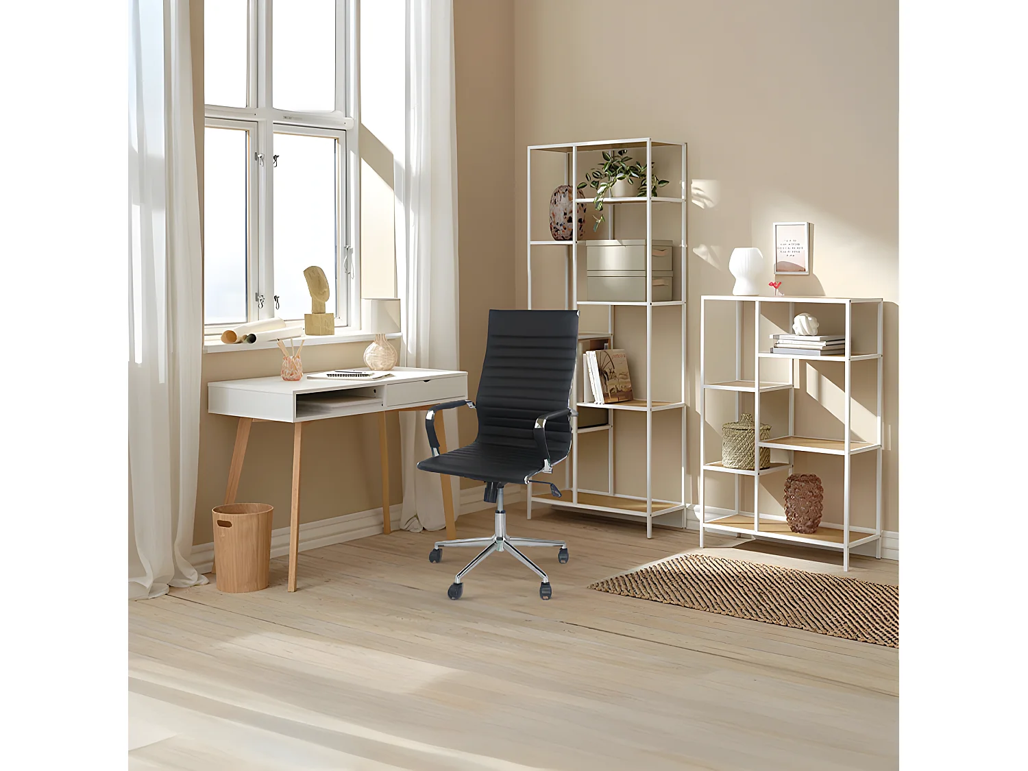 Silla de Escritorio con Ruedas Elegance 116x89x60cm O91