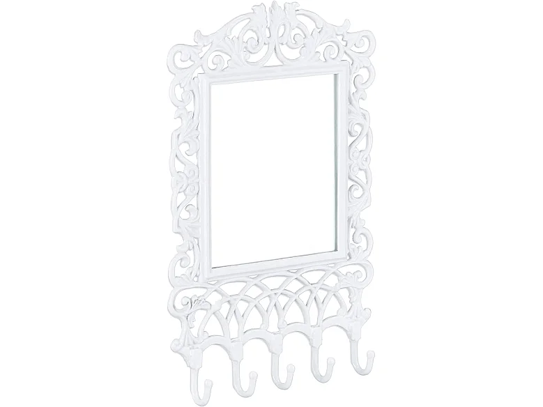 Porte-manteaux mural patères design fonte 5 crochets blanc 13_0002202