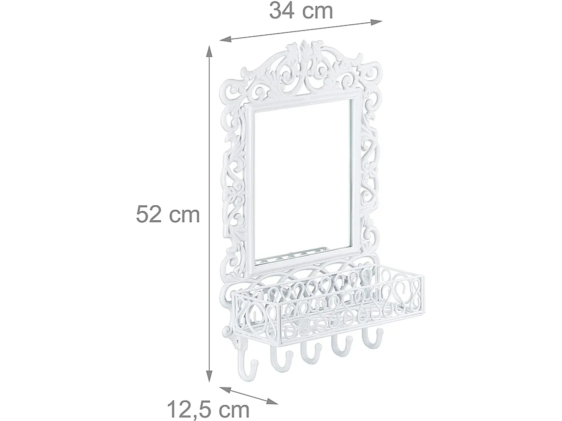 Porte-manteaux mural patères design fonte 5 crochets blanc 13_0002202