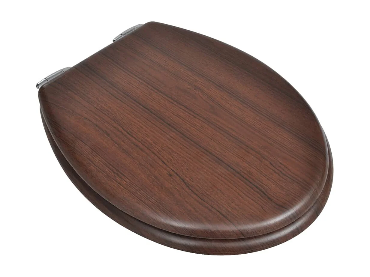 Conjunto de dois assentos com tampa de sanita com revestimento em MDF castanho 02_0002943