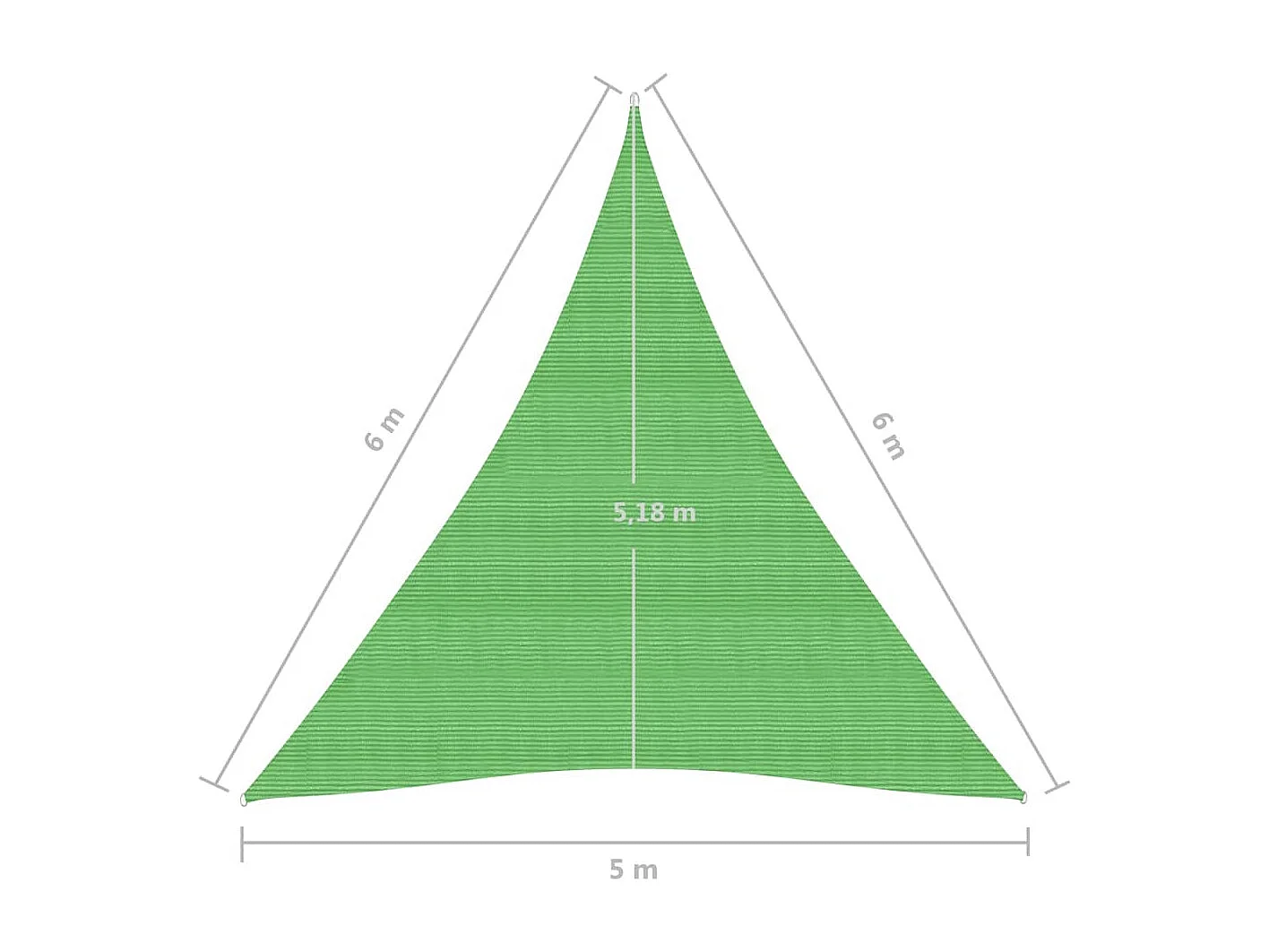 Vela in tessuto per ombrellone 160 g/m² HDPE 5 x 6 x 6 m verde chiaro 02_0009399