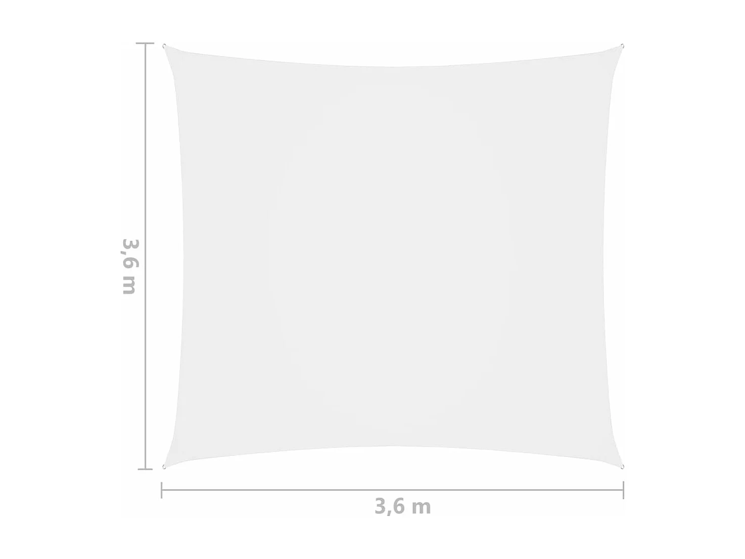 Voile toile d'ombrage parasol tissu blanche 360 x 360 x 360 cm 02_0009474