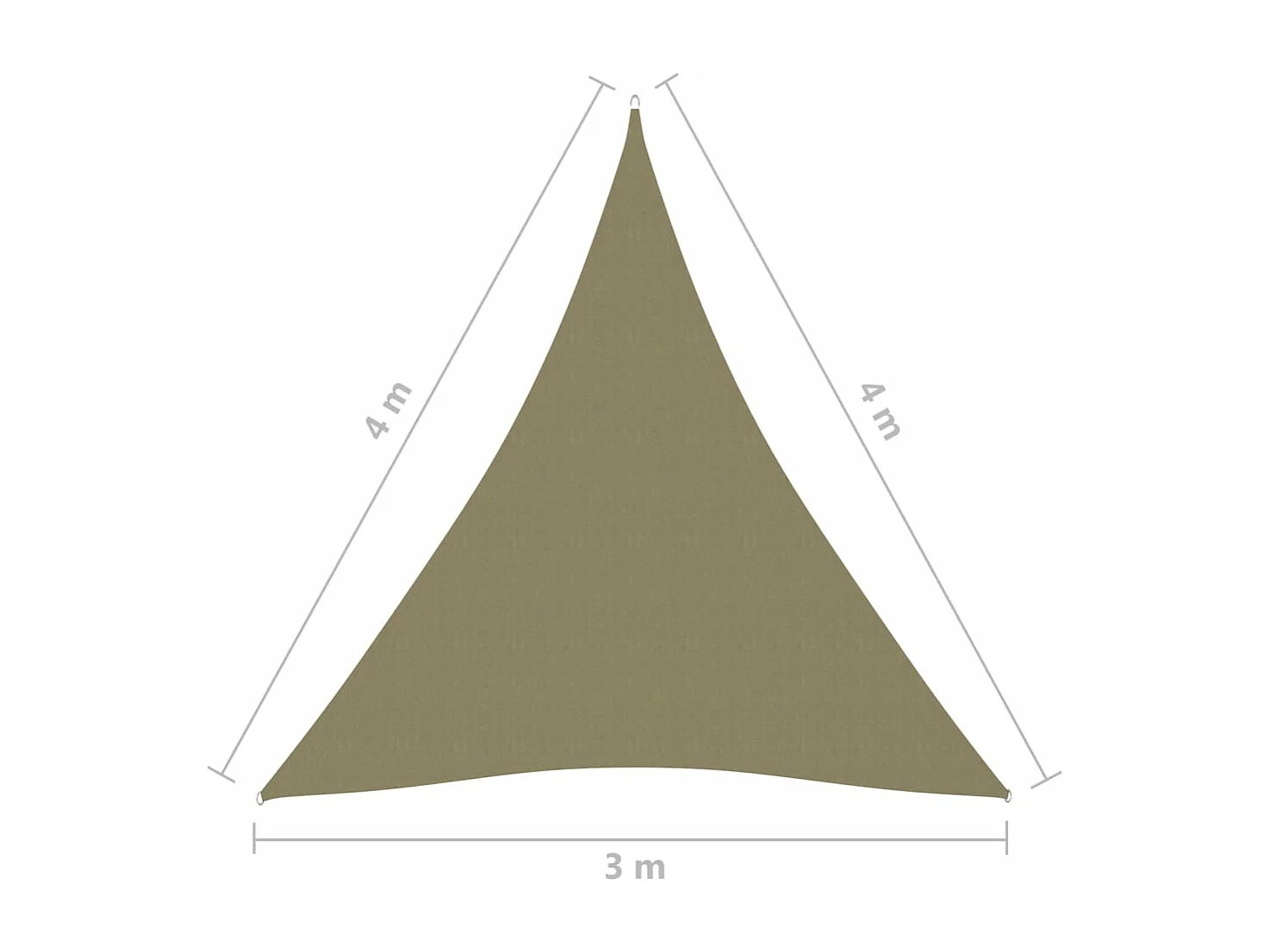 Telo parasole vela parasole triangolare tessuto Oxford 3 x 4 x 4 m beige 02_0009835