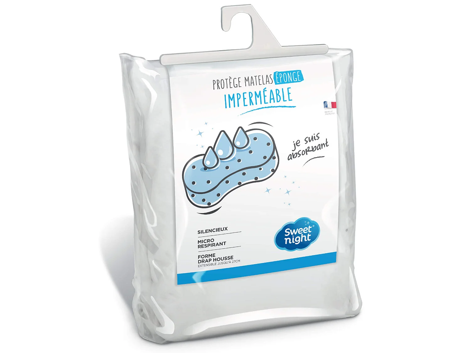Protège matelas bouclette coton imperméable absorbant respirant et silencieux 90x200