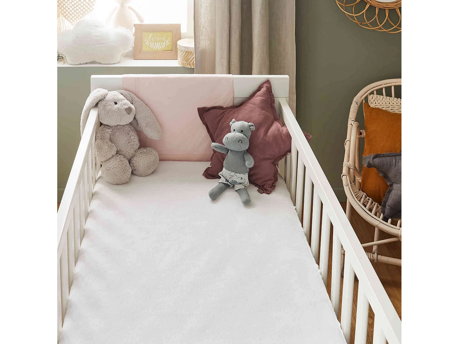 Lot de 2 protège matelas bébé imperméables éponge Bamboo sans traitement 70x140 cm