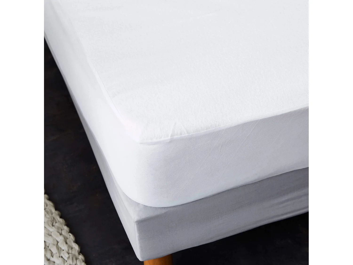 Protège matelas anti-acariens imperméable molleton 100% coton 90x190