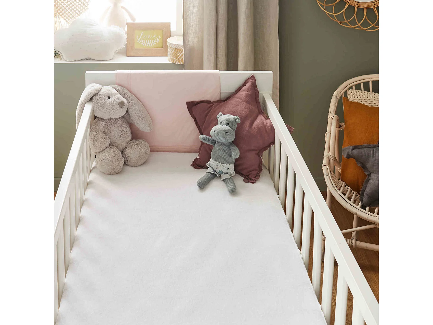 Lot de 2 protège matelas bébé imperméables éponge anti-acariens 70x140 cm