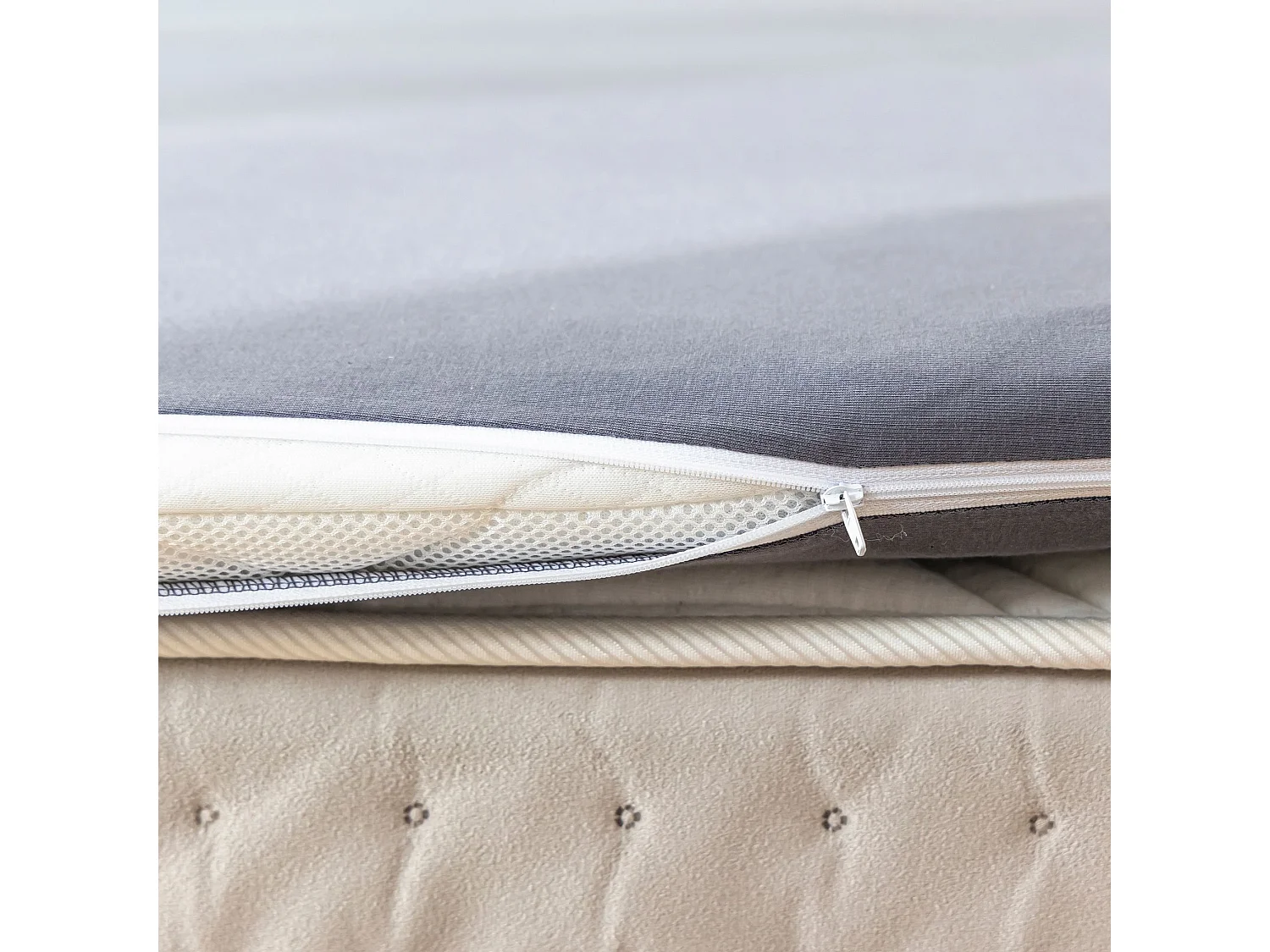 Housse surmatelas jersey anthracite 100% coton extensible 80x190