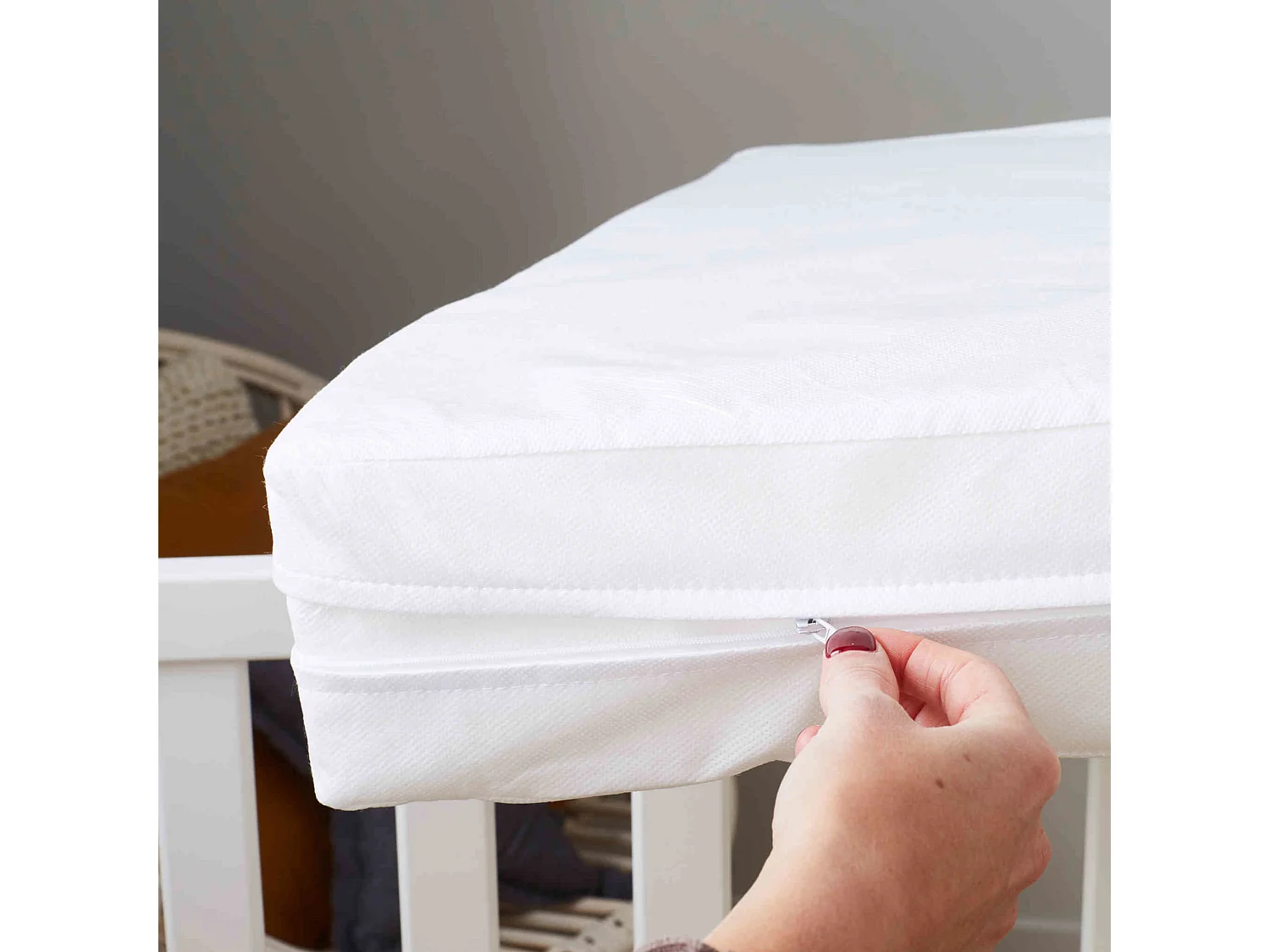 Lot de 2 protège matelas bébé Allergostop sans traitement 60x120 cm