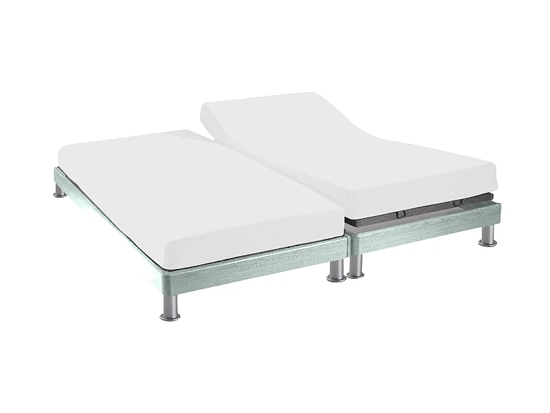 Protège matelas molleton 100% coton bio - bonnet 27 cm TPR pour sommier articulé 2x70x190