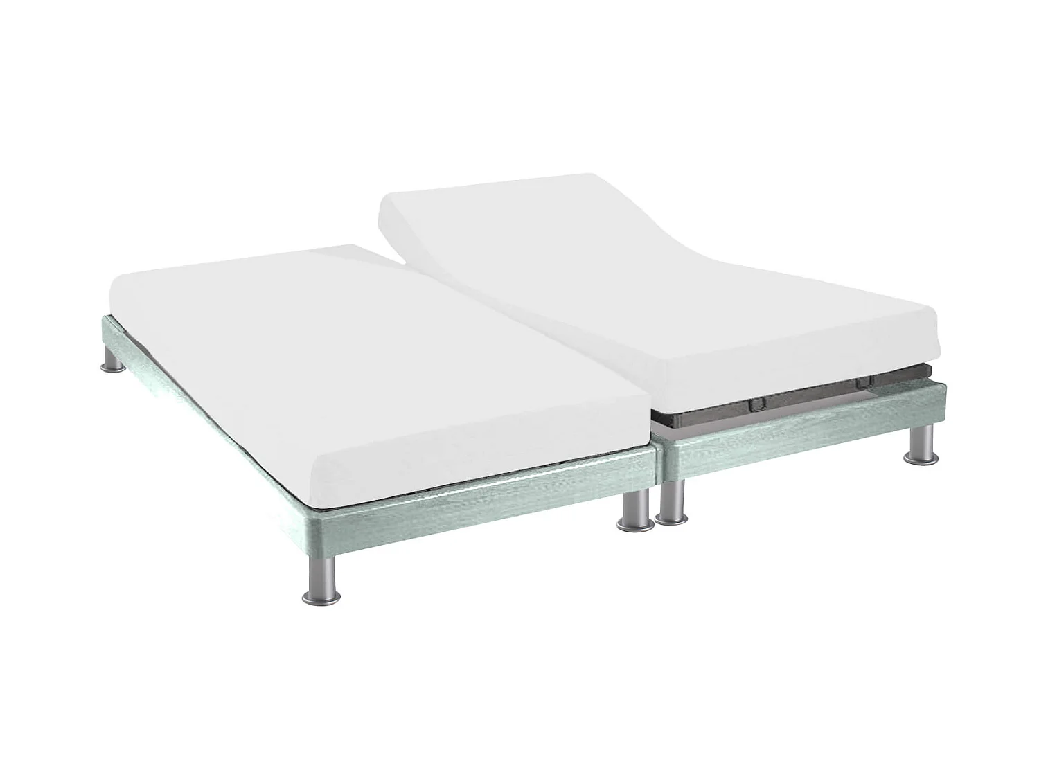 Protège matelas molleton 100% coton bio - bonnet 27 cm TPR pour sommier articulé 2x70x190