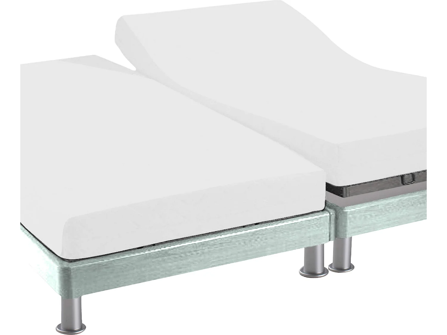 Protège matelas molleton 100% coton bio - bonnet 27 cm TPR pour sommier articulé 2x70x190