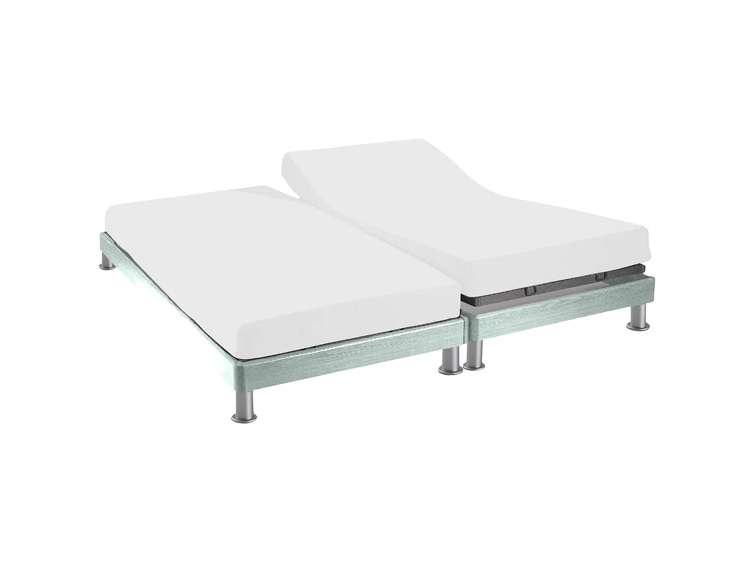 Protège matelas molleton 100% coton bio - bonnet 27 cm TPR pour sommier articulé 2x70x190