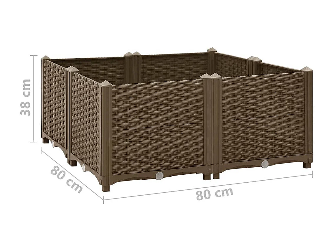 Jardinière lit surélevé plantes marron 80 x 80 x 38 cm 02_0000957