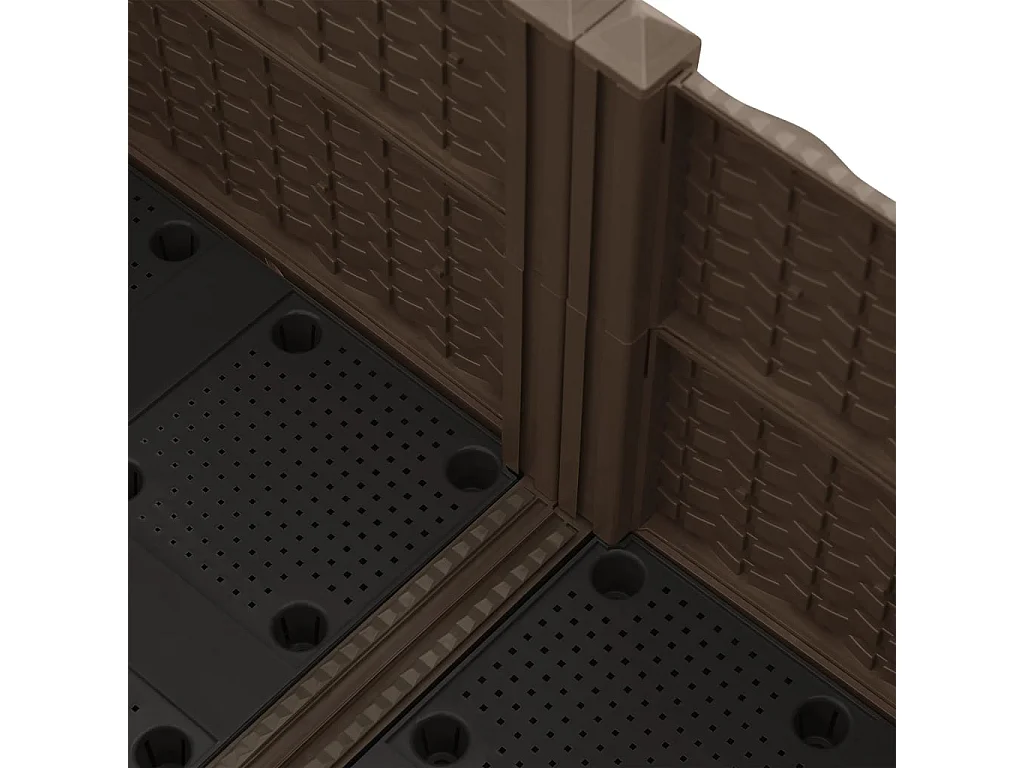 Macetero elevado plantas flores jardín 80 x 80 x 38 cm marrón polipropileno 02_0000957