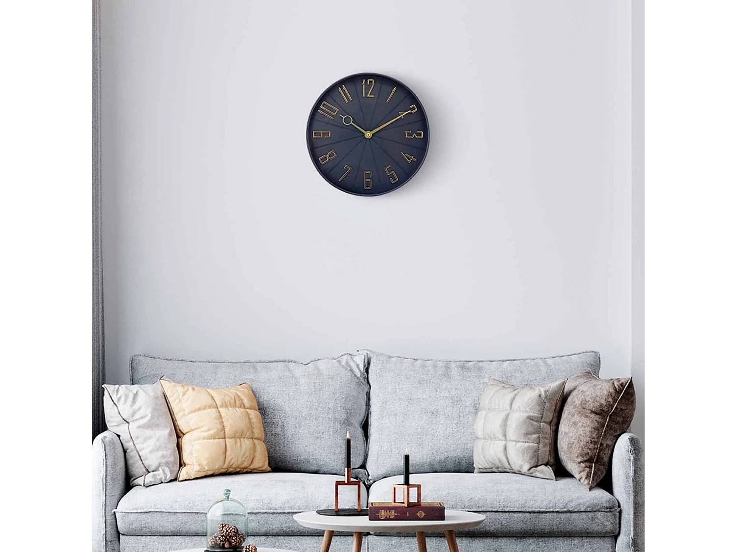 Reloj de Pared Vintage Negro/Dorado Ø27.3 cm Thinia Home
