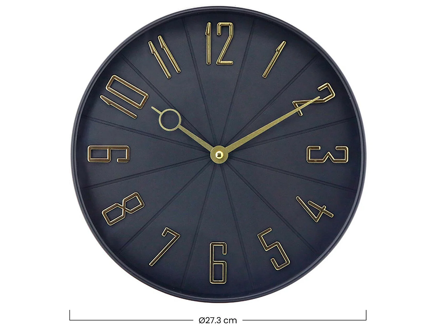 Reloj de Pared Vintage Negro/Dorado Ø27.3 cm O91