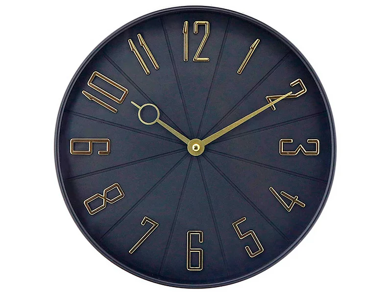 Reloj de Pared Vintage Negro/Dorado Ø27.3 cm O91