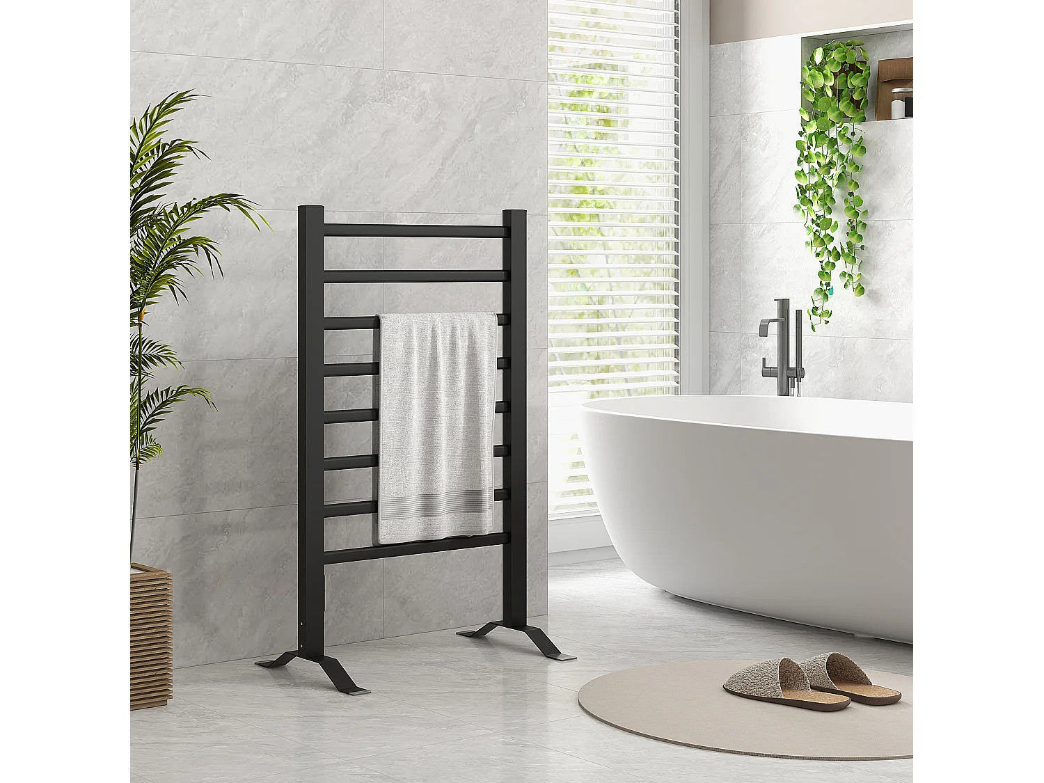 Toallero eléctrico negro 53x35x90 cm HOMCOM