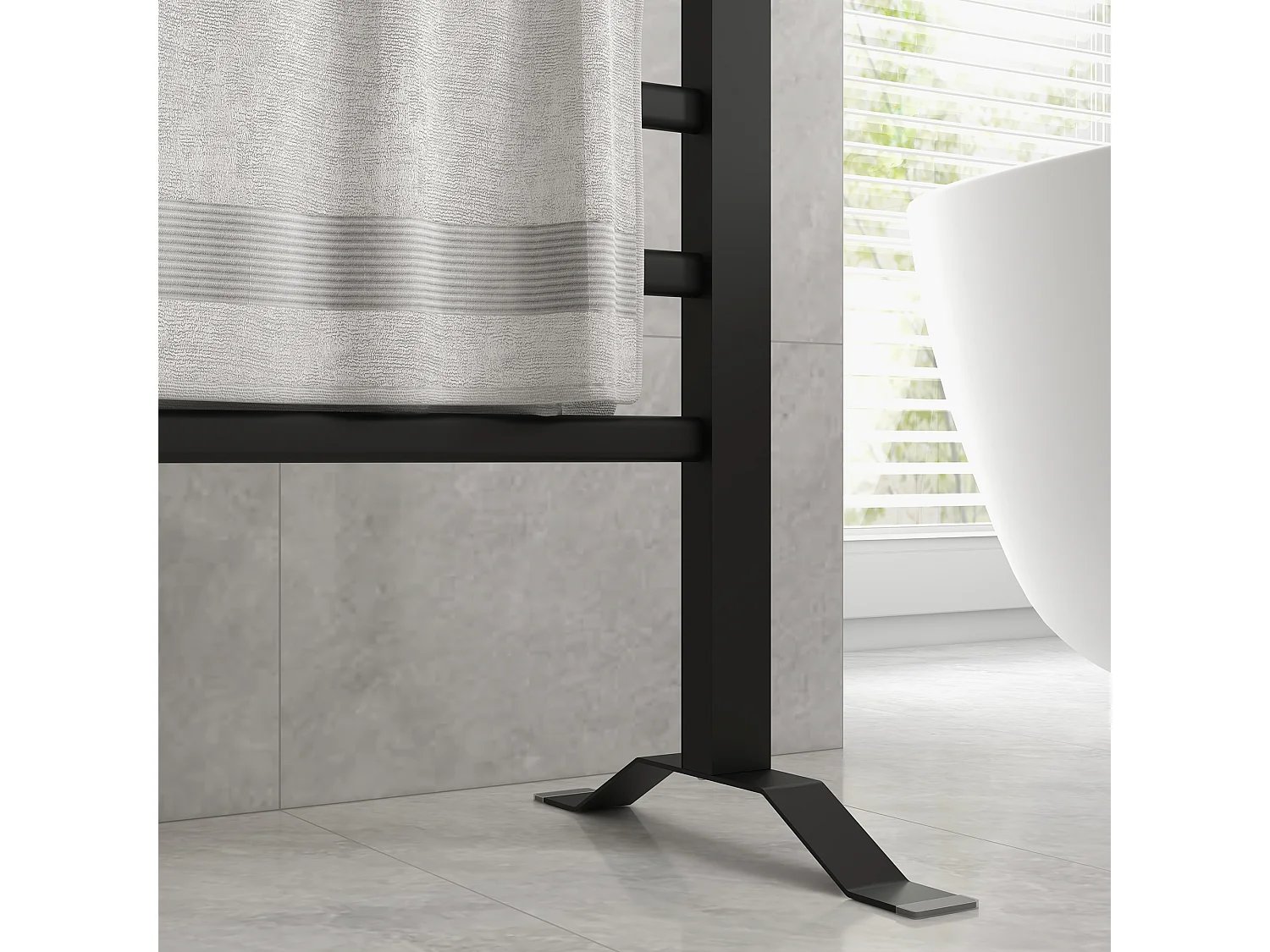 Toallero eléctrico negro 53x35x90 cm HOMCOM