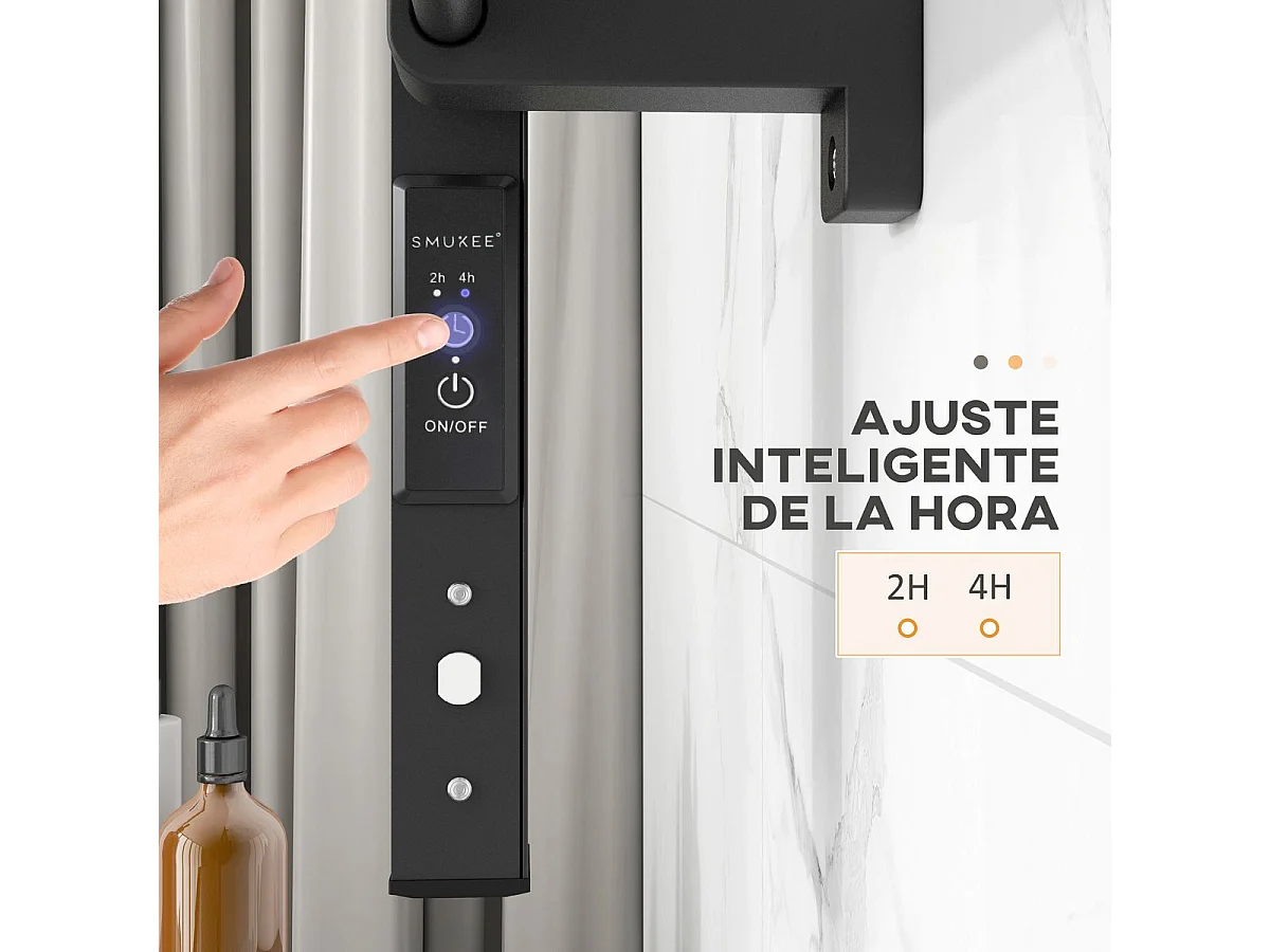 Toallero eléctrico negro 53x35x90 cm HOMCOM