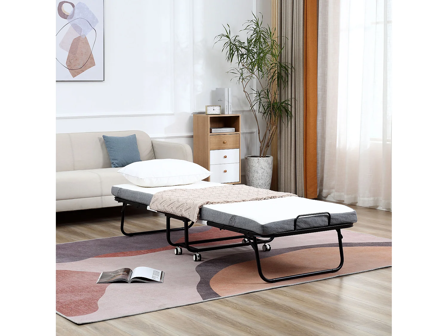 Cama plegable blanco 200x80x42.5 cm HOMCOM