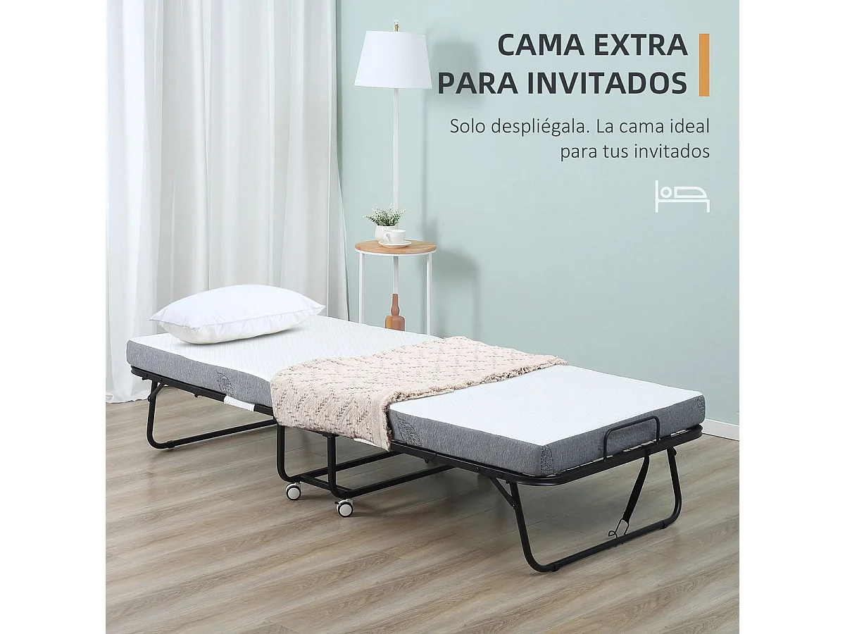 Cama plegable blanco 200x80x42.5 cm HOMCOM