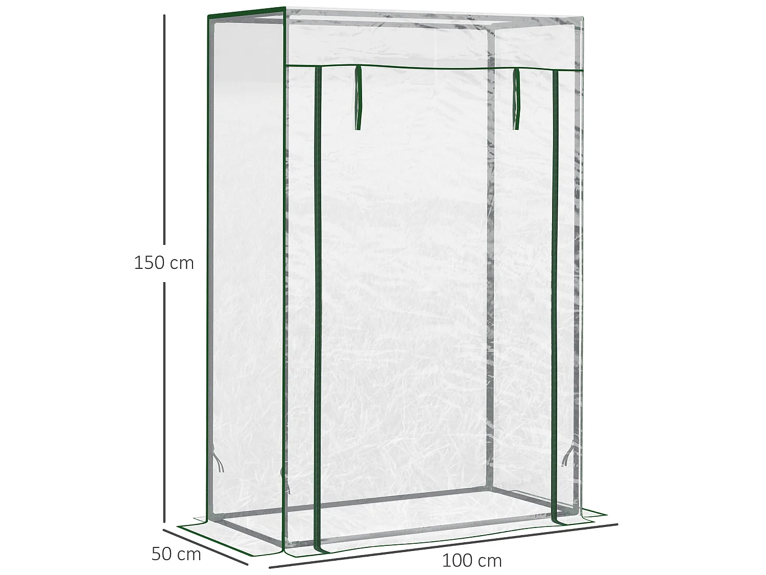 Invernadero verde oscuro 100x50x150 cm Outsunny