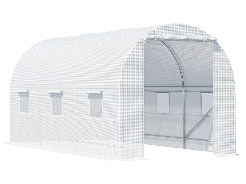 Invernadero de túnel blanco 450x200x200 cm Outsunny