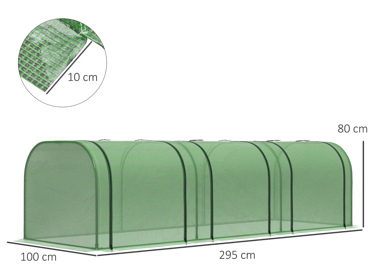 Invernadero verde oscuro 295x100x80 cm Outsunny