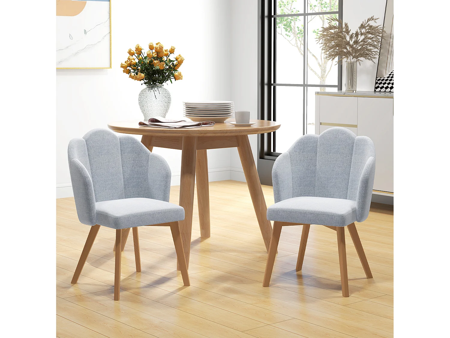 Sillas de comedor gris 58x60x82 cm HOMCOM