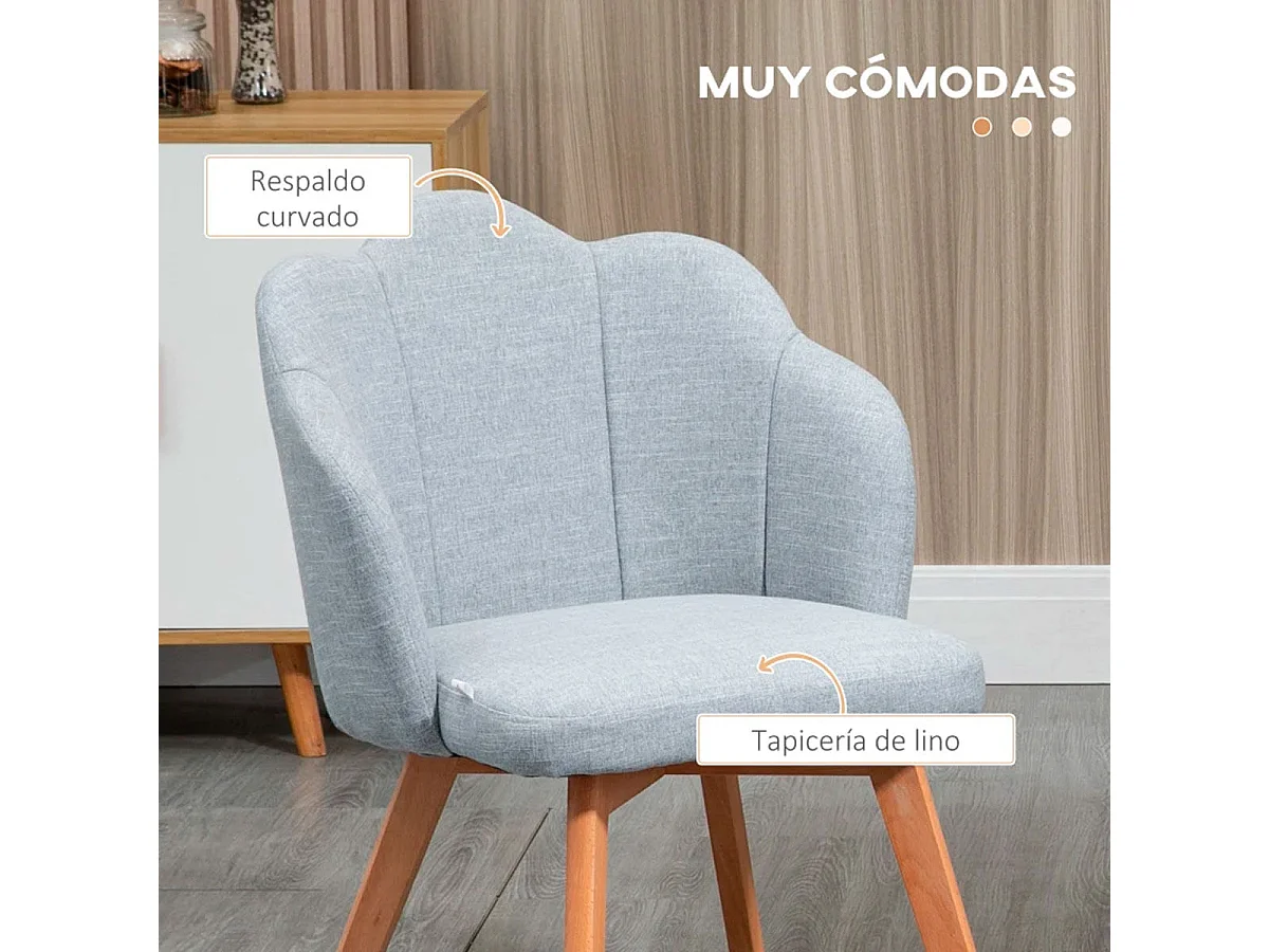 Sillas de comedor gris 58x60x82 cm HOMCOM