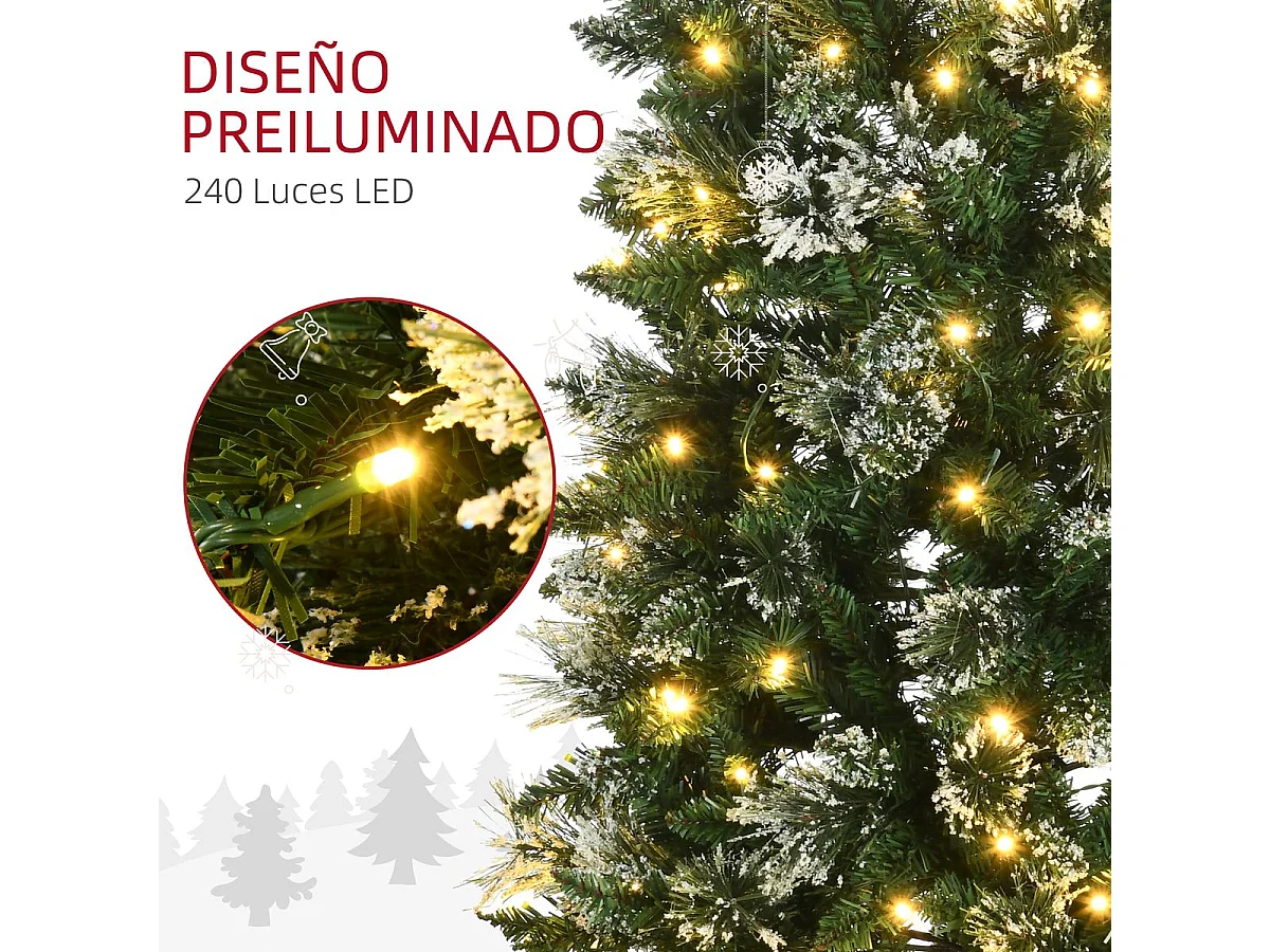 Árbol de navidad verde 68x68x180 cm HOMCOM