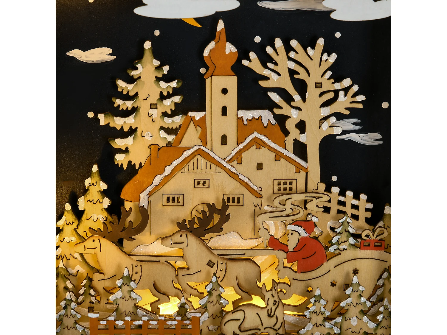 Calendario de adviento madera natural 36x9x52 cm HOMCOM