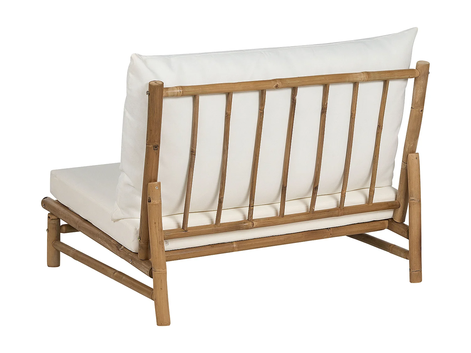 Lot de 2 chaises de jardin avec coussins TODI Bambou Blanc cassé