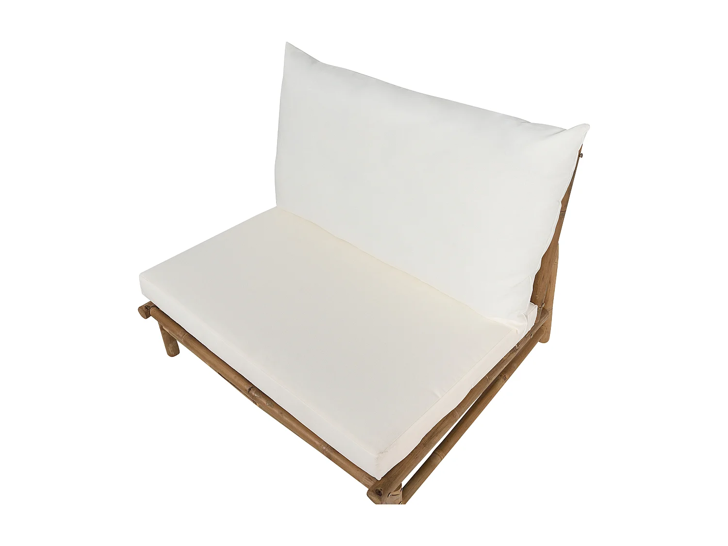 Lot de 2 chaises de jardin avec coussins TODI Bambou Blanc cassé