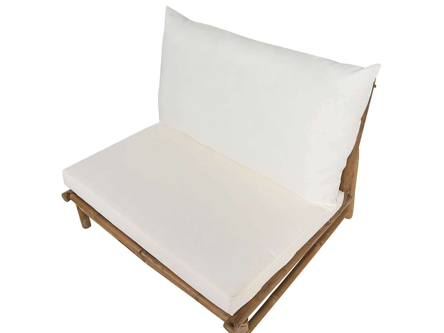 Lot de 2 chaises de jardin avec coussins TODI Bambou Blanc cassé