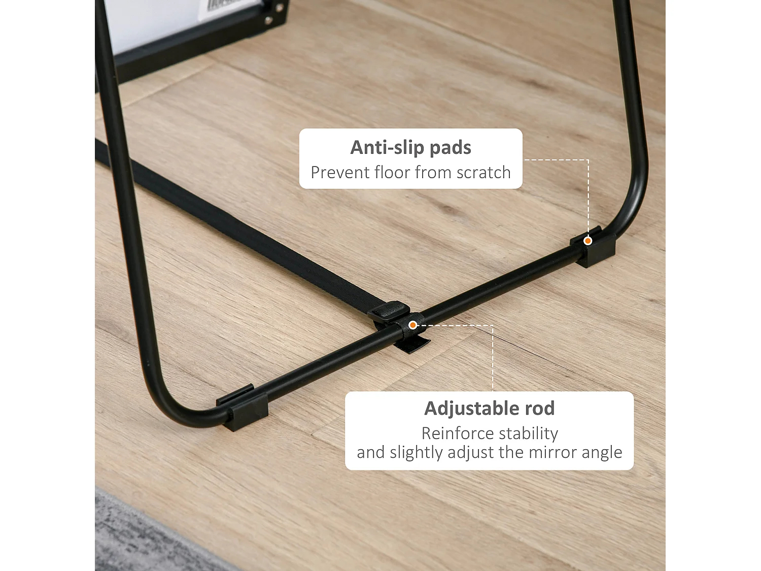 Espejo de pie negro 50x161.5x2 cm HOMCOM