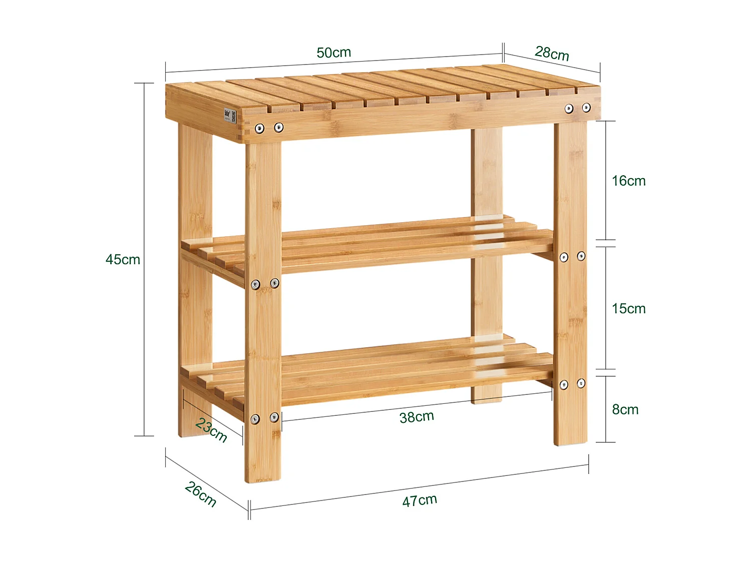 Zapatero, estantería para Zapatos de bambú 2 años de garantía, L50xP29xA45, FSR02-K-N SoBuy ES