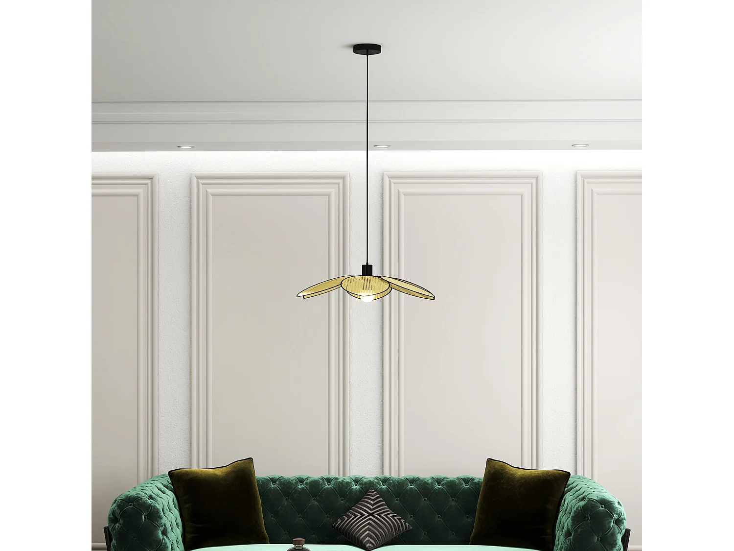 Lámpara colgante madera natural 68x68x115 cm HOMCOM