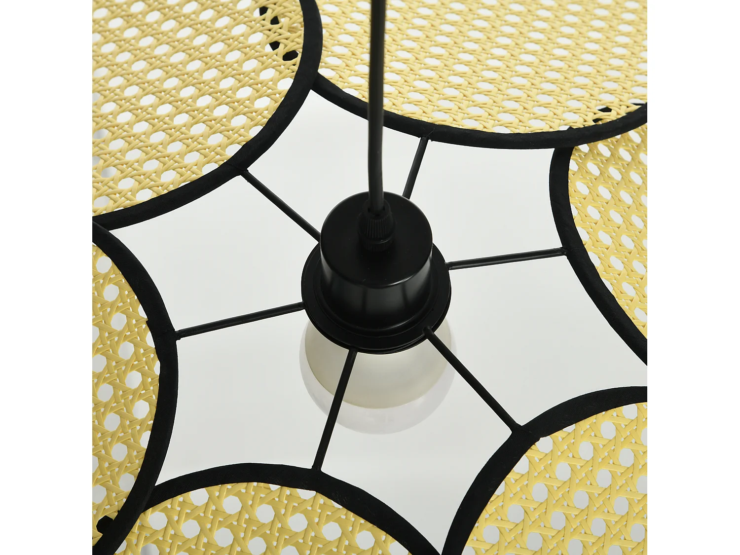 Lámpara colgante madera natural 68x68x115 cm HOMCOM