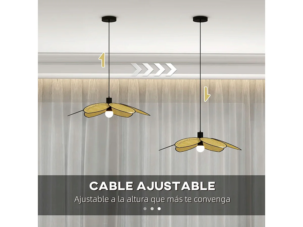 Lámpara colgante madera natural 68x68x115 cm HOMCOM