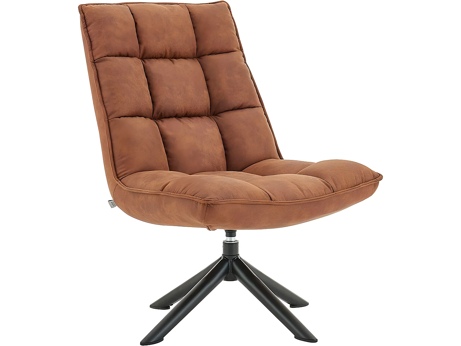 Nelly | Chaise d'appoint rembourrée en microfibre cognac