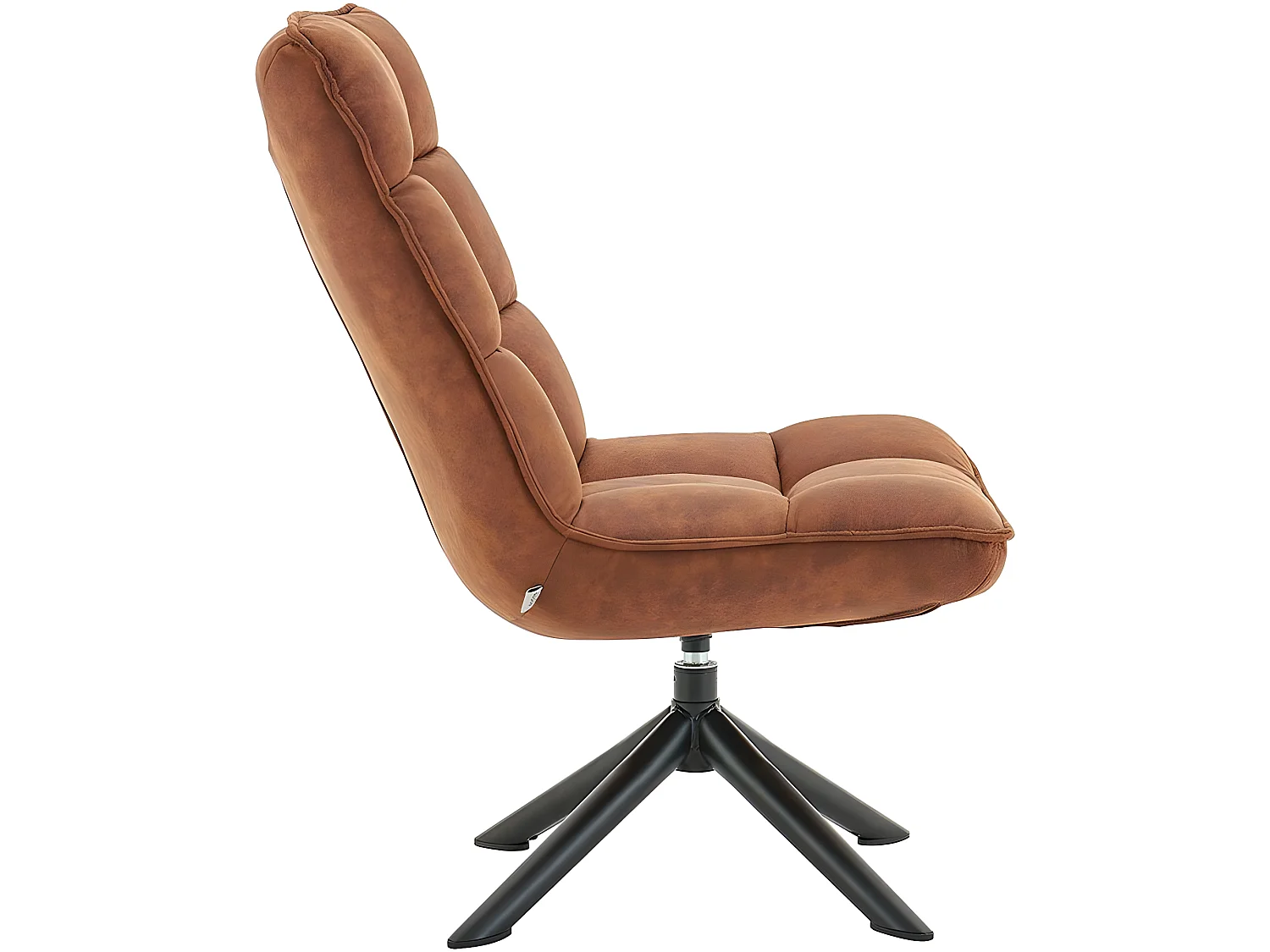 Nelly | Chaise d'appoint rembourrée en microfibre cognac