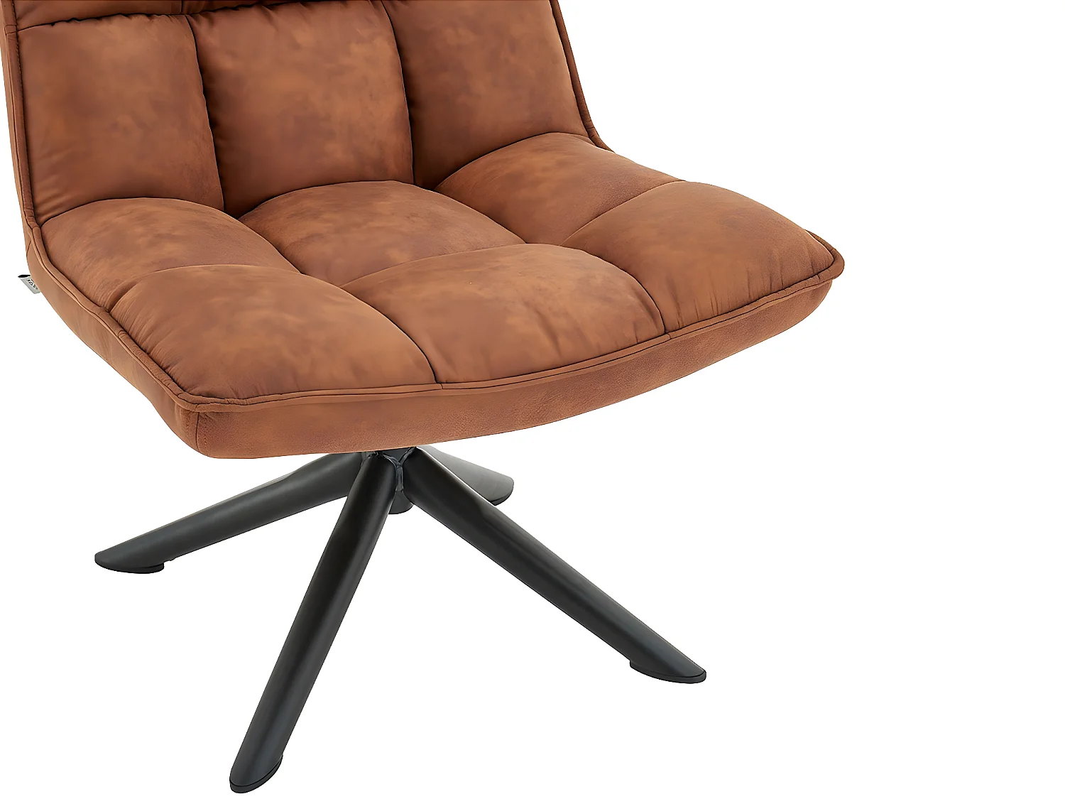 Nelly | Chaise d'appoint rembourrée en microfibre cognac