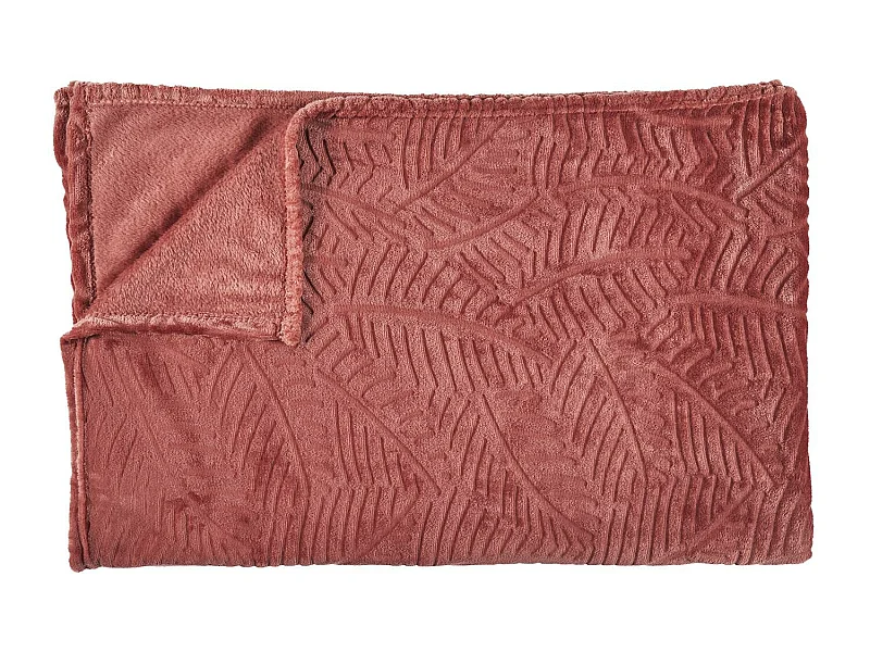 Plaid Flanelle Embosse Gris Clair 150x200cm Rouge